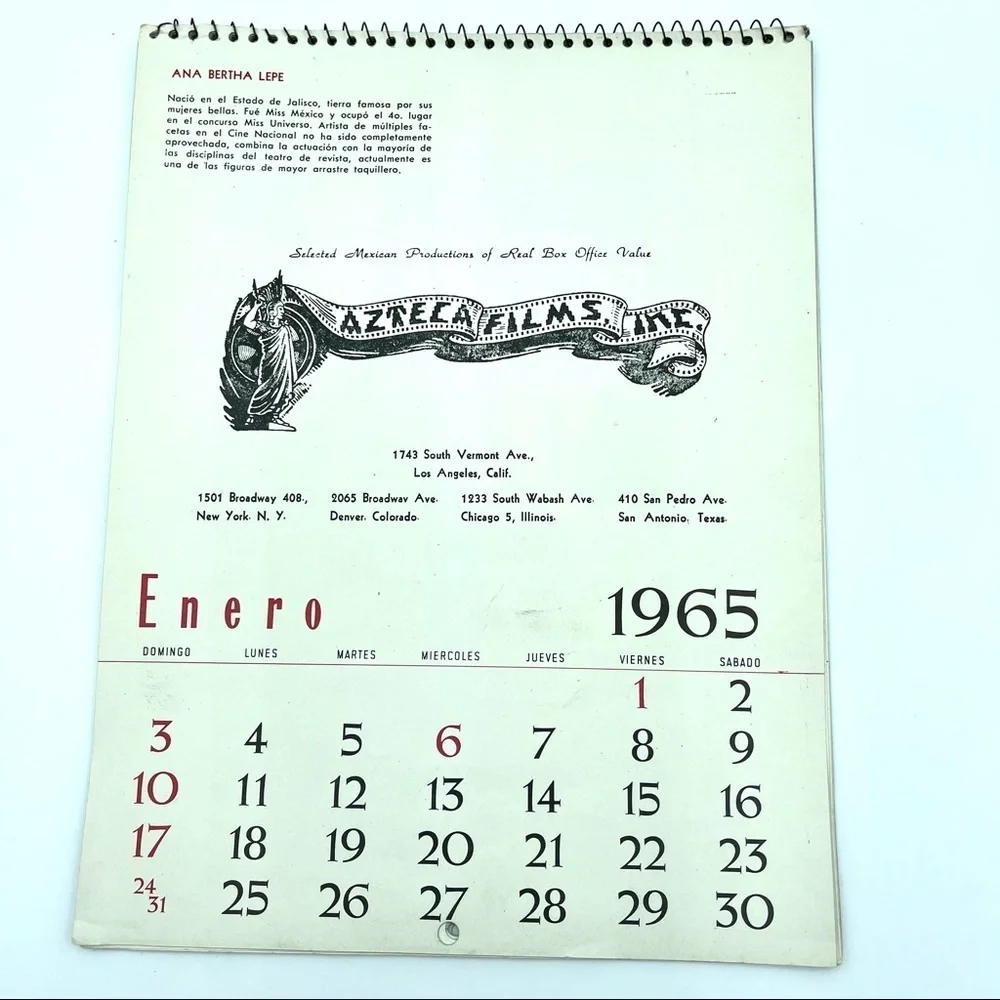 Vintage Calendar Missing Cover